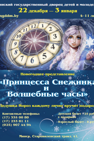 Новогоднее представление «Принцесса Снежинка и Волшебные часы»